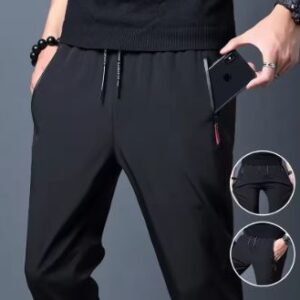 Men's Casual Stretch Slim Fit Elastic Waist Jogger Korean Male Brand Trousers